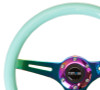NRG 350mm 3 NeoChrome Spoke Classic Minty Fresh Wood Grain Steering Wheel