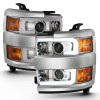 ANZO PROJECTOR STYLE Headlight CHROME CLEAR AMBER for 15-19 Siverado 2500HD