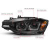 ANZO PROJECTOR HEADLIGHTS U-BAR BLACK CLEAR for 12-15 BMW F30 Sedan