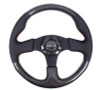 NRG 315mm Leather Trim w/ Red Stitching Carbon Fiber Steering Wheel