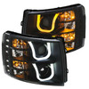 ANZO PROJECTOR HEADLIGHTS W/ U-BAR SWITCHBACK BLACK for 07-13 Silverado 1500