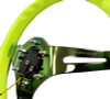 NRG Classic Wood Grain Wheel - 350mm 3 Neochrome spokes - Neon Yellow Paint