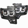 ANZO PROJECTOR HEADLIGHTS U-BAR BLACK CLEAR W/ HALOGEN for 09-14 Ford F150