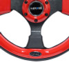 NRG 320mm Black w/ Red Trim Reinforced Steering Wheel - RST-001RD
