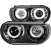 ANZO PROJECTOR HEADLIGHTS DUAL HALO BLACK for 08-14 Challenger
