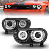 ANZO PROJECTOR HEADLIGHTS DUAL HALO BLACK for 08-14 Challenger