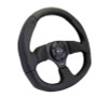 NRG New Age Sport Steering Wheel 320mmx330mm Black Leather w/ Black Stitch