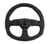 NRG New Age Sport Steering Wheel 320mmx330mm Black Leather w/ Black Stitch