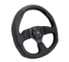 NRG New Age Sport Steering Wheel 320mmx330mm Black Leather w/ Black Stitch