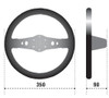 Sparco Competition R215 350mm Suede 2 Spoke Steering Wheel w/ Yellow Stripe
