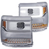 ANZO Projector Headlights Chrome w/Amber for 16+ Chevy Silverado 1500
