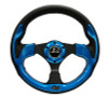 NRG New Age Sport Steering Wheel 320mm Black Leather w/ Blue Inserts