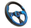 NRG New Age Sport Steering Wheel 320mm Black Leather w/ Blue Inserts