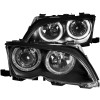 ANZO PROJECTOR HEADLIGHTS BLACK w/ HALO for 02-05 BMW E46 Sedan