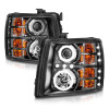 ANZO PROJECTOR HEADLIGHTS BLACK CLEAR (CCFL) for 07-13 Silverado 1500