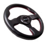NRG New Age Sport Steering Wheel 320mm Leather w/ Red Stitch
