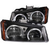 ANZO CRYSTAL HEADLIGHTS BLACK 2 HALOS w/ LED for 03-06 Silverado