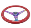 NRG 350mm  NeoChrome 3 Spoke Center Classic Red Wood Grain Steering Wheel