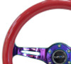 NRG 350mm  NeoChrome 3 Spoke Center Classic Red Wood Grain Steering Wheel