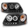 ANZO PROJECTOR HEADLIGHTS BLACK w/ HALO & LED (SMD LED) for 97-03 F150