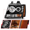 ANZO PROJECTOR HEADLIGHTS BLACK w/ HALO (SMD LED) for 07-13 Tahoe / Suburban