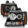 ANZO PROJECTOR HEADLIGHTS BLACK w/ HALO (SMD LED) for 07-13 Tahoe / Suburban