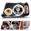 ANZO CRYSTAL HEADLIGHTS BLACK w/ HALO (SMD LED) 1PC for 01-11 Ford Ranger