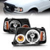 ANZO CRYSTAL HEADLIGHTS BLACK w/ HALO (SMD LED) 1PC for 01-11 Ford Ranger