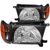 ANZO CRYSTAL HEADLIGHTS BLACK w/ CORNER LIGHT 2PC for 99-02 4Runner