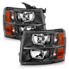 ANZO CRYSTAL HEADLIGHT BLACK AMBER for 07-13 Silverado