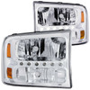 ANZO CRYSTAL HEADLIGHTS CHROME L.E.D 1 PC for 00-04 FORD EXCURSION