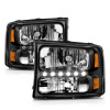 ANZO CRYSTAL HEADLIGHTS BLACK 1 PC L.E.D for 00-04 FORD EXCURSION