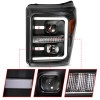 ANZO Projector Headlights Black w/ Amber for 2011-2016 Ford F250