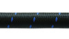 Vibrant -8 AN Two-Tone Black/Blue Nylon Braided Flex Hose (10 foot roll)
