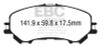 EBC Greenstuff Front Brake Pads for 14+ Nissan Rogue 2.5 2 row seating