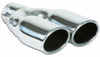 Vibrant  Dual 3.25" x 2.75" Oval Stainless Steel Tips (Single Wall, Angle Cut)