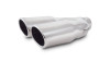 Vibrant  Dual 3.25" x 2.75" Oval Stainless Steel Tips (Single Wall, Angle Cut)