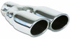 Vibrant  Dual 3.25" x 2.75" Oval Stainless Steel Tips (Single Wall, Angle Cut)