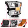 ANZO Proj Headlights Chrome w/ Amber Sequential Turn Signal for 15-17 Ford F-150