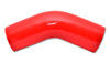 Vibrant Silicone Elbow Connector - 2.5in I.D. - 45 deg. Elbow (RED)