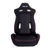 NRG Sport Seats Cloth w/NRG Logo & NRG Arrow Cushion Imprint Black w/Red Stitch