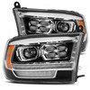 AlphaRex PRO-Series Proj Headlight Blk w/Chrm Acc for 09-18 Dodge Ram 1500HD