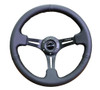 NRG  350MM 3" DEEP DISH WITH SLITS LEATHER Reinforced Steering Wheel