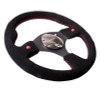 NRG Reinforced Steering Wheel (320mm) Blk Suede w/Dual Buttons