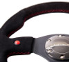 NRG Reinforced Steering Wheel (320mm) Blk Suede w/Dual Buttons