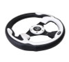 NRG Reinforced Steering Wheel (320mm) Blk w/White Trim & 4mm 3-Spoke