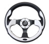 NRG Reinforced Steering Wheel (320mm) Blk w/White Trim & 4mm 3-Spoke