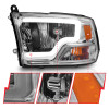 ANZO Crystal Headlights w/ Light Bar Chrome Housing for 09-18 Ram 1500
