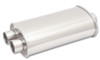 Vibrant STREETPOWER Oval Muffler 3" Inlet x 3" Dual Outlet Center In - Dual Out