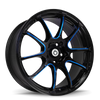 Konig Illusion 18x8 5x114.3 ET45 Black/Ball Cut Blue Wheel